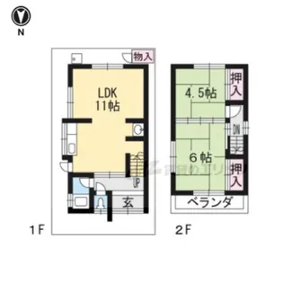 京都府城陽市富野乾垣内【一戸建】の間取り