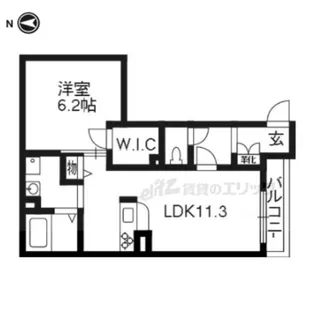 シャーメゾン御所ノ内本町【102号室】の間取り