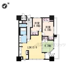 アメニティ南草津?【1705号室】の間取り