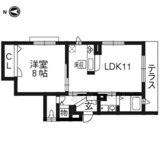 エスポワール八番館【1階】の間取り