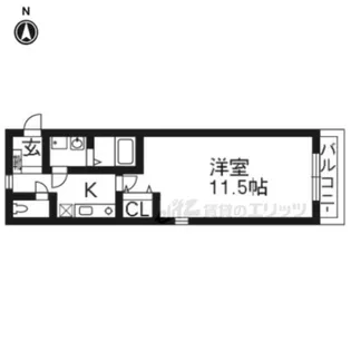 グランレブリー御所西【105号室】の間取り