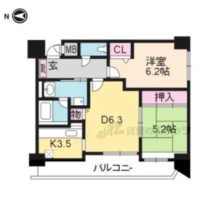 メロディーハイム堺町【3階】の間取り