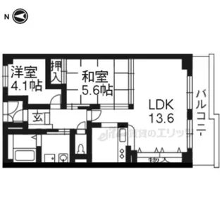 ミュー花水木弐番館【2階】の間取り