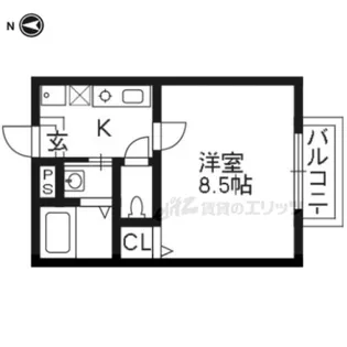 アークリード五条堀川【2階】の間取り