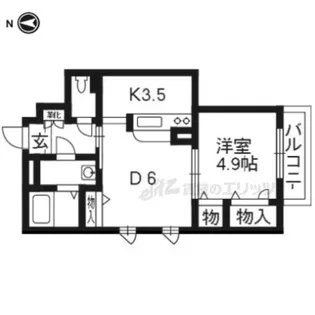 九郎右ヱ門 桂【101号室】の間取り