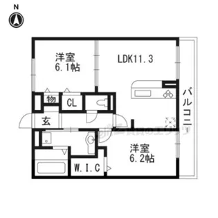 ラ・パール・デュー【310号室】の間取り