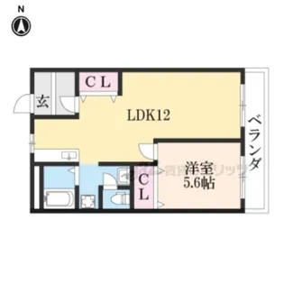 ユニヴェール【401号室】の間取り