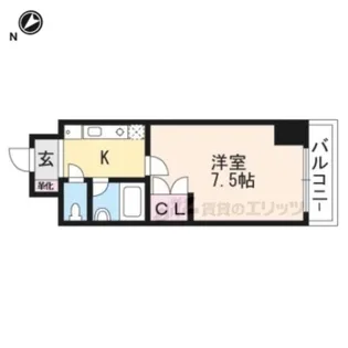 シャン・ド・フルール竹村【1406号室】の間取り