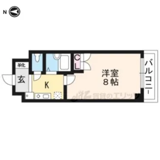 メルディアキューブ桃山【1103号室】の間取り