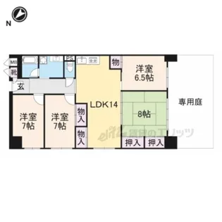 桂川ハイツ4号館【106号室】の間取り