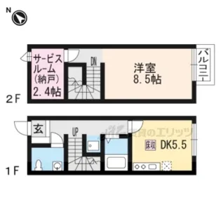 エスポワール西出【102号室】の間取り