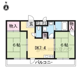 Kハイツ【203号室】の間取り