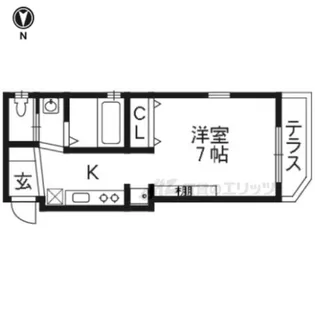 プリオーレ中堂寺【103号室】の間取り