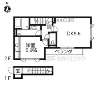 アクティ勧修【206号室】の間取り