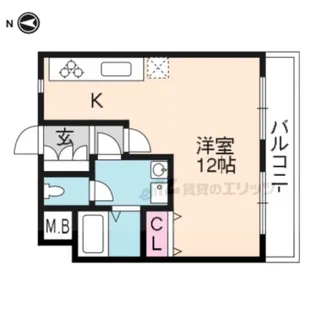 レスパスエルトン丹波口【2階】の間取り