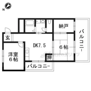 ハイツナカハラ【403号室】の間取り