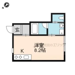 レジデンス衣笠鏡石【102号室】の間取り