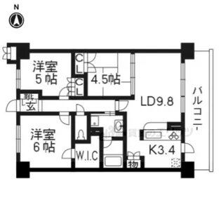 ファインフラッツ京都西院ザ・レジデンス【610号室】の間取り