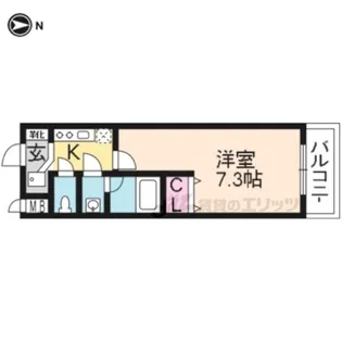 グランディール二条城【203号室】の間取り