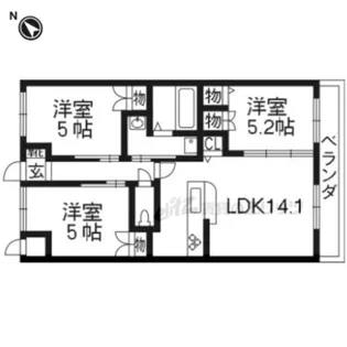 モン・ブラン【105号室】の間取り