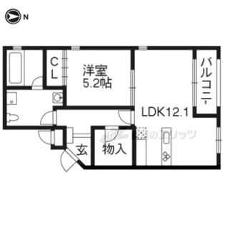 ヴィンテージマンションリューブ二条【1階】の間取り