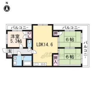 「グランドハイツフナトラ」【209号室】の間取り