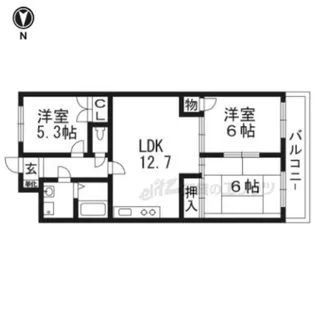 グランドハイツフナトラ【108号室】の間取り