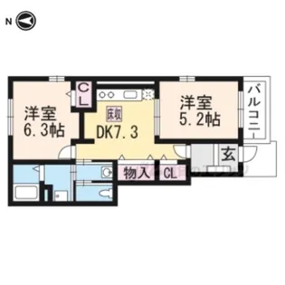 カーサ・フェリーチェ【1階】の間取り