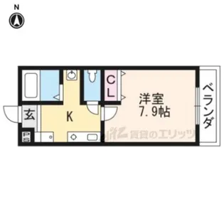 Largo讃州寺【201号室】の間取り