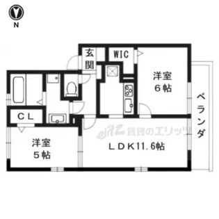 レガート清水【105号室】の間取り