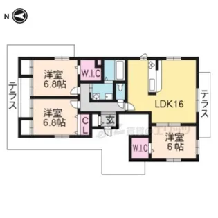 エルシエーロ北山EAST【101号室】の間取り