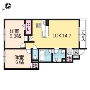 K’s Ferio A棟【1階】の間取り