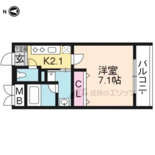 シェール・ラ・トルチュ【203号室】の間取り