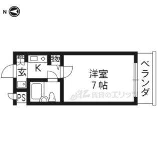 DETOM?1衣笠【208号室】の間取り