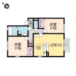 リビングタウン堅田【C101号室】の間取り