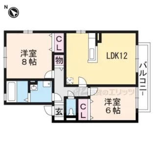 リビングタウン堅田【C201号室】の間取り