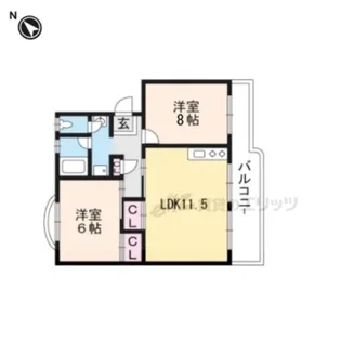 メゾン唐崎【206号室】の間取り