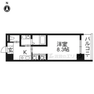 レグゼスタ京都駅西【9階】の間取り