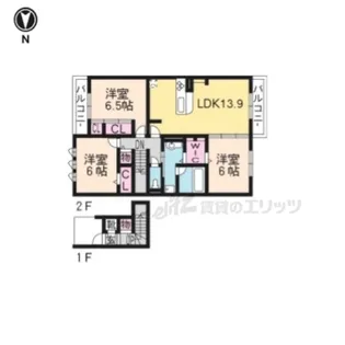 Wembley.SateLLite【202号室】の間取り