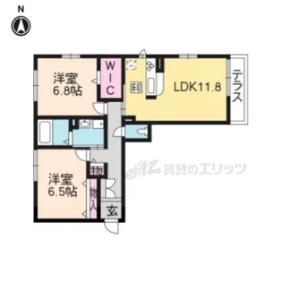 フルーレ鴨川【101号室】の間取り