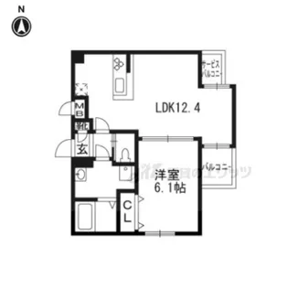 四条コート西洞院【401号室】の間取り