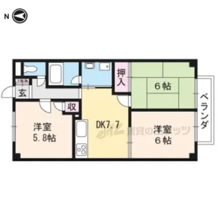 サラナフラット【2階】の間取り