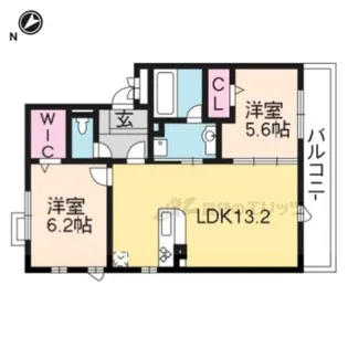 ラ・カーザ・ドルチェ【2階】の間取り