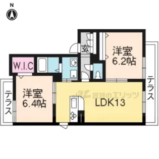 ミラーエステート ノースビル【201号室】の間取り