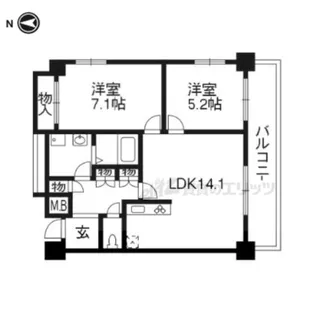 サントハイム御所東【402号室】の間取り
