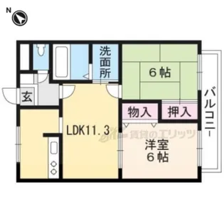 ウエストヴィレッジ【1階】の間取り