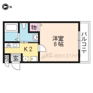 ASフラッティ紫竹【202号室】の間取り