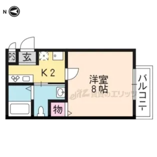 ASフラッティ紫竹【103号室】の間取り