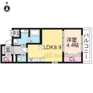 ビクトワール京都河原町 【307号室】の間取り