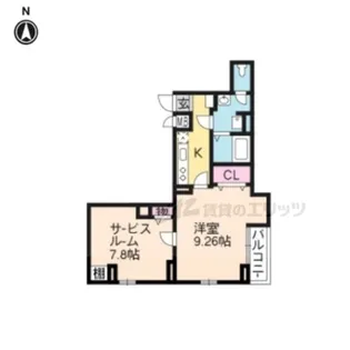 パレス龍大【1階】の間取り